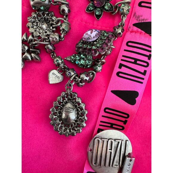 Otazu Flower Pendants Charm Statement Swarovski Crystal Necklace Fred Segal - Picture 5 of 7